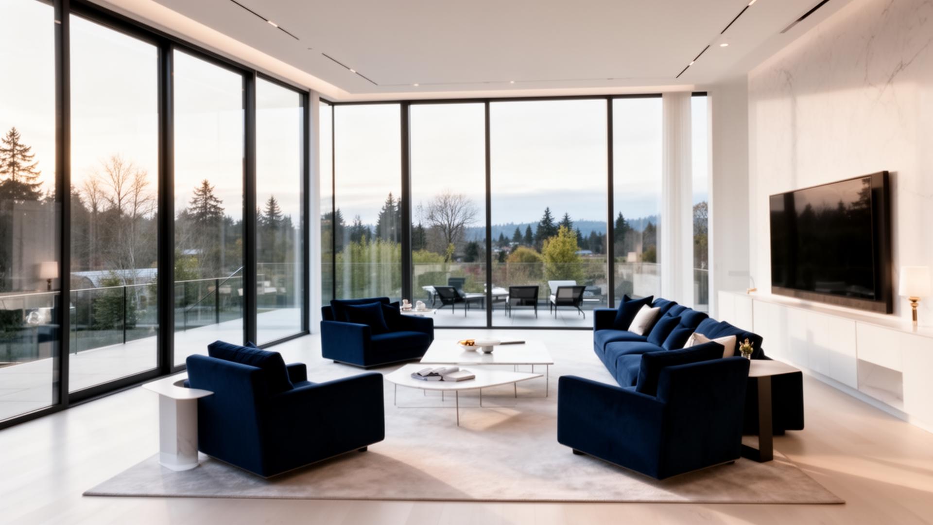 Luxury Portland living room cleaned by Neatly